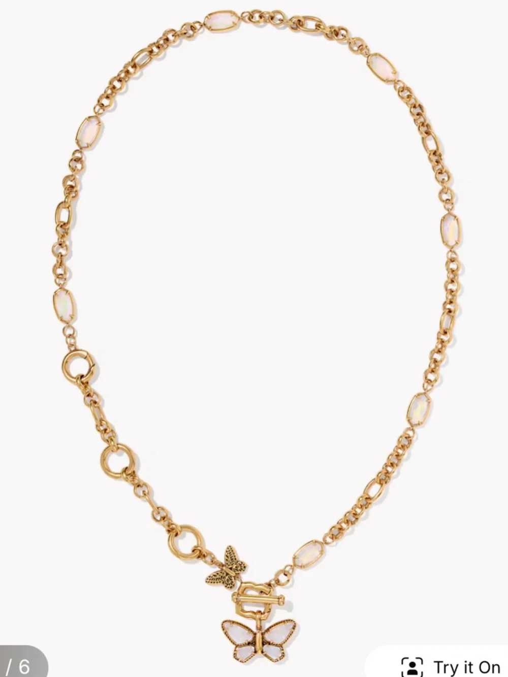 dolly parton x kendra scott butterfly vintage gold necklace - Picture 2 of 6